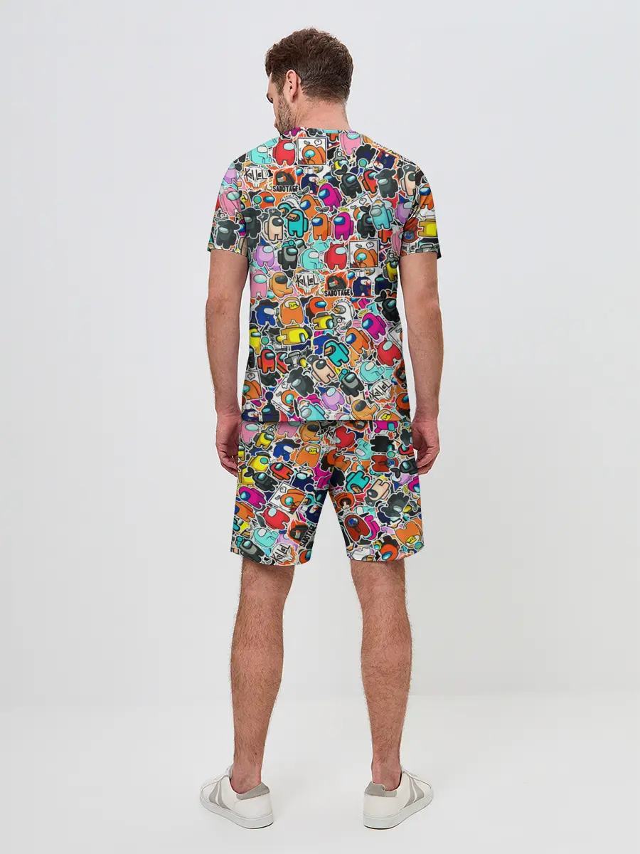 Мужской костюм с шортами / Among Us sticker bombing