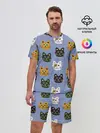 Мужской костюм с шортами / Котики