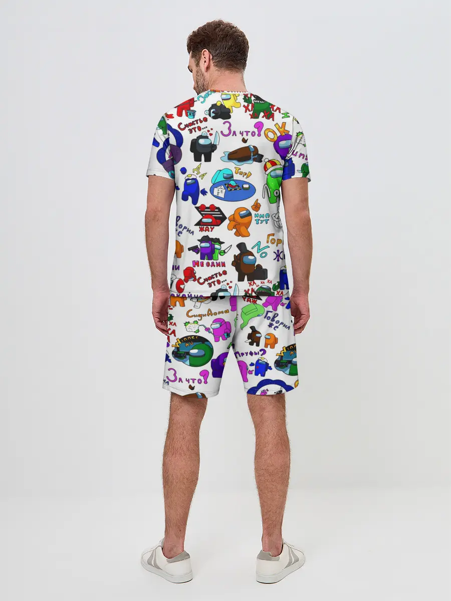 Мужской костюм с шортами / AMONG US STICKERBOMBING