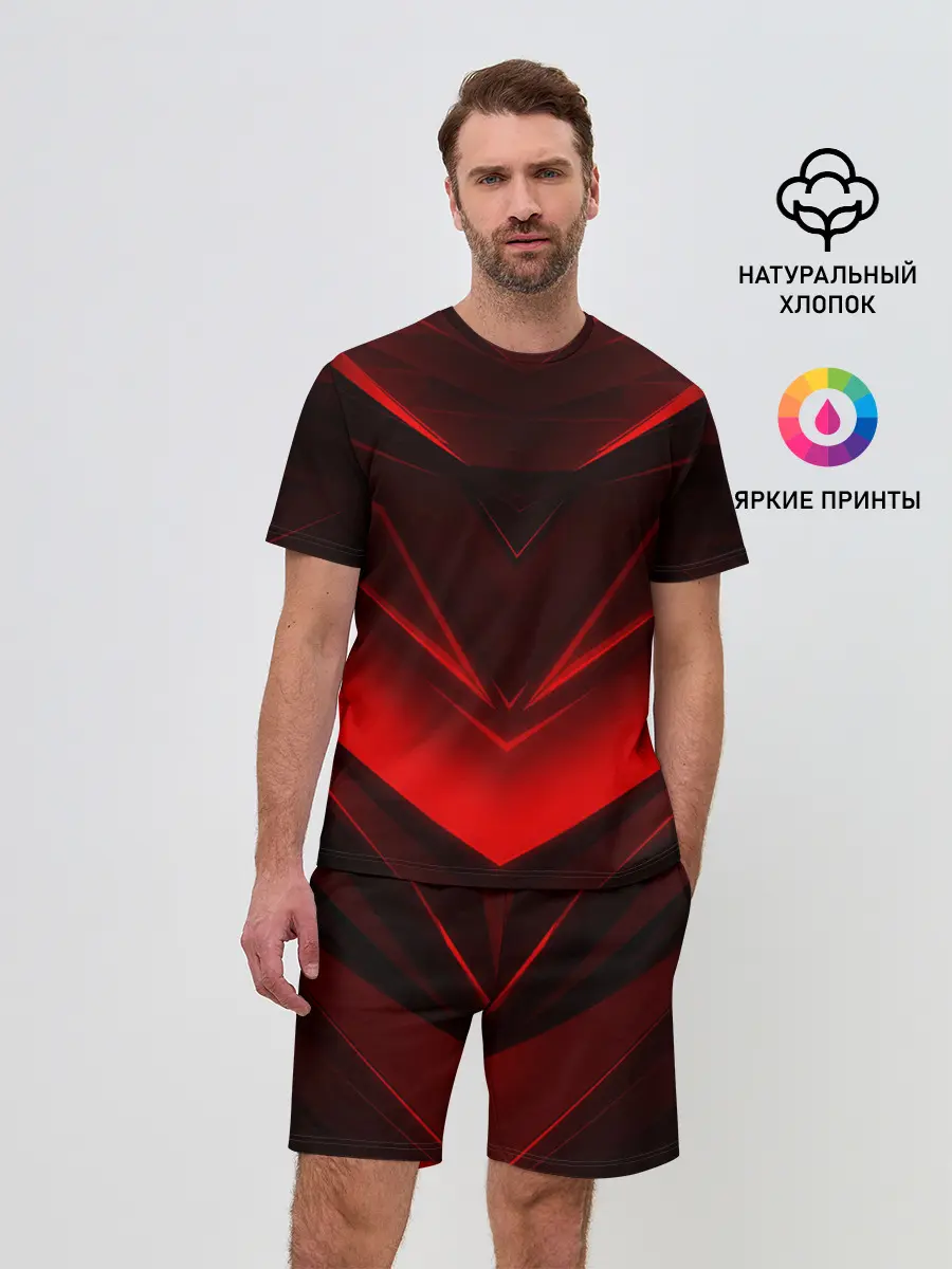 Мужской костюм с шортами / GEOMETRY STRIPES | КРАСНАЯ ГЕОМЕТРИЯ