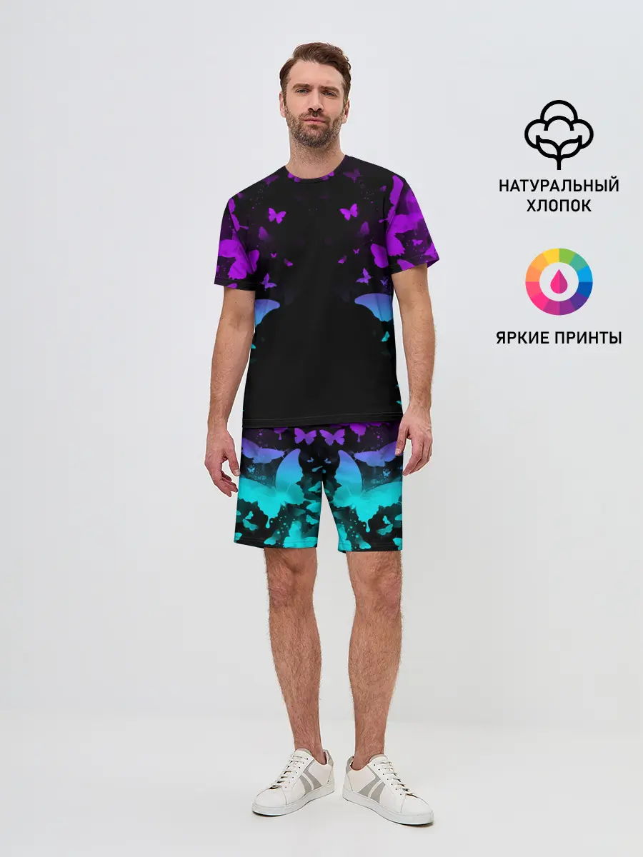 Мужской костюм с шортами / НЕОНОВЫЕ БАБОЧКИ | NEON BUTTERFLIES