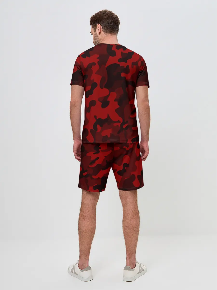 Мужской костюм с шортами / RED MILITARY | КРАСНЫЙ КАМУФЛЯЖ