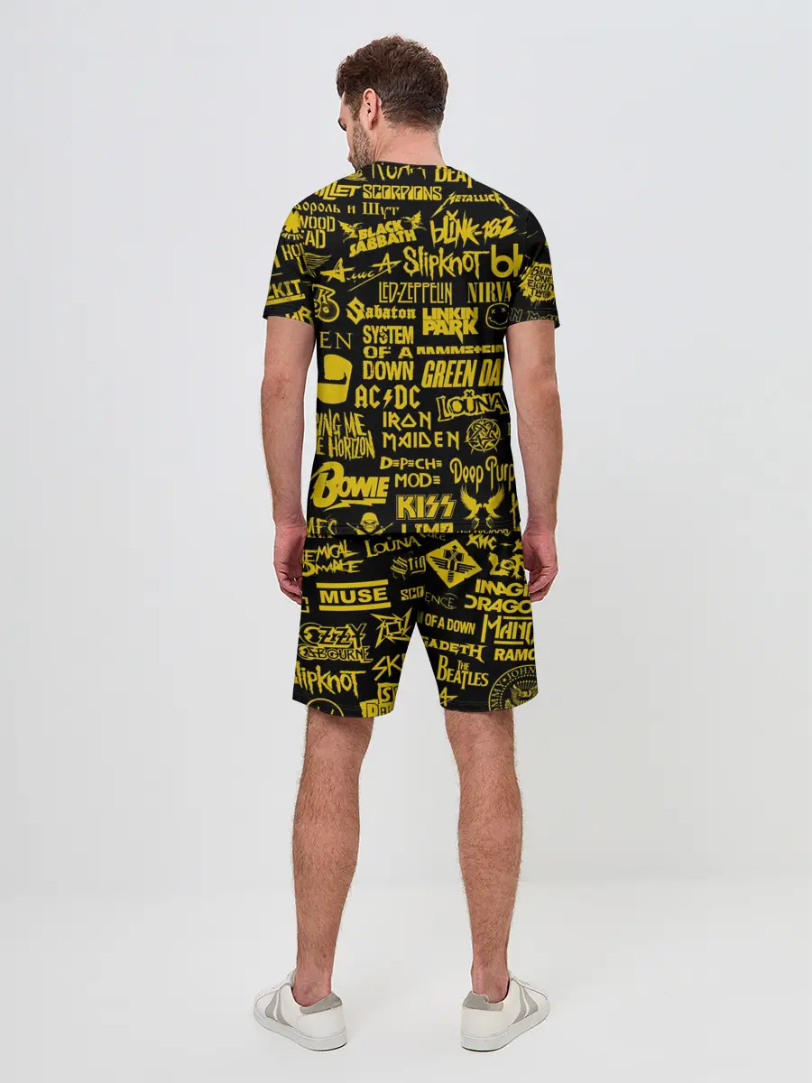 Мужской костюм с шортами / Логотипы рок групп GOLD