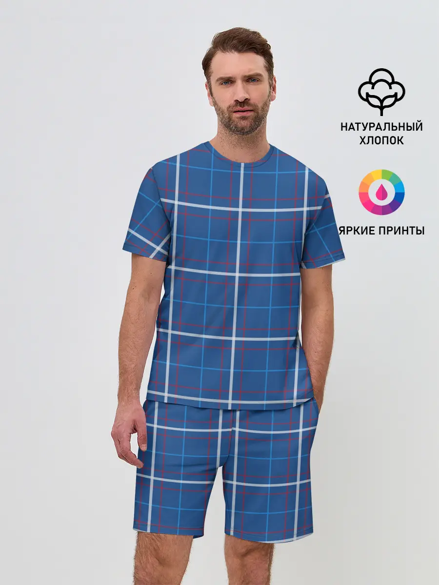 Мужской костюм с шортами / Шотландка
