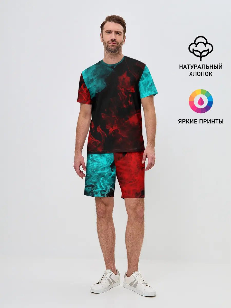 Мужской костюм с шортами / НЕОНОВЫЙ ОГОНЬ