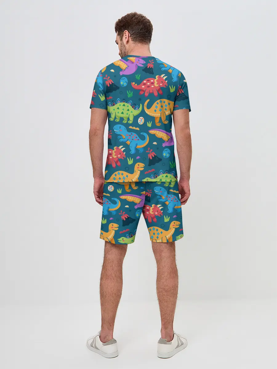 Мужской костюм с шортами / Арт с динозаврами