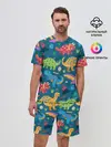 Мужской костюм с шортами / Арт с динозаврами