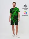 Мужской костюм с шортами / МОЛНИЯ GREEN NEON