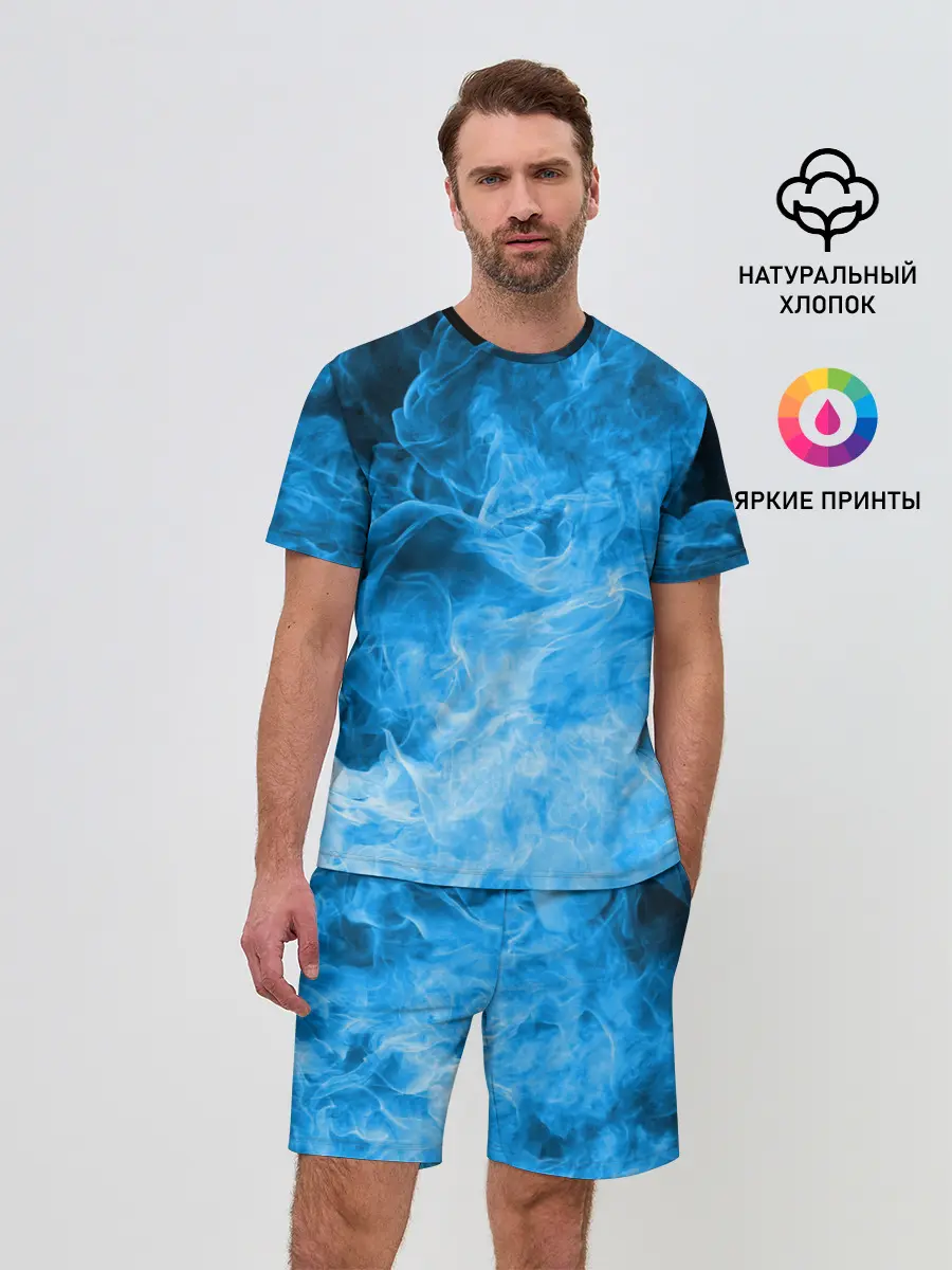 Мужской костюм с шортами / ОГОНЬ BLUE