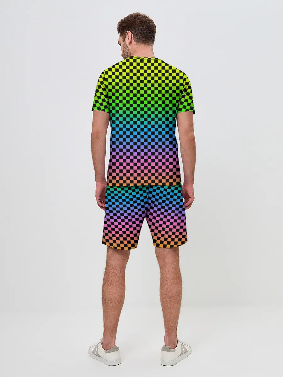 Мужской костюм с шортами / РАДУЖНАЯ ШАХМАТКА