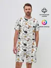 Мужской костюм с шортами / Котики.