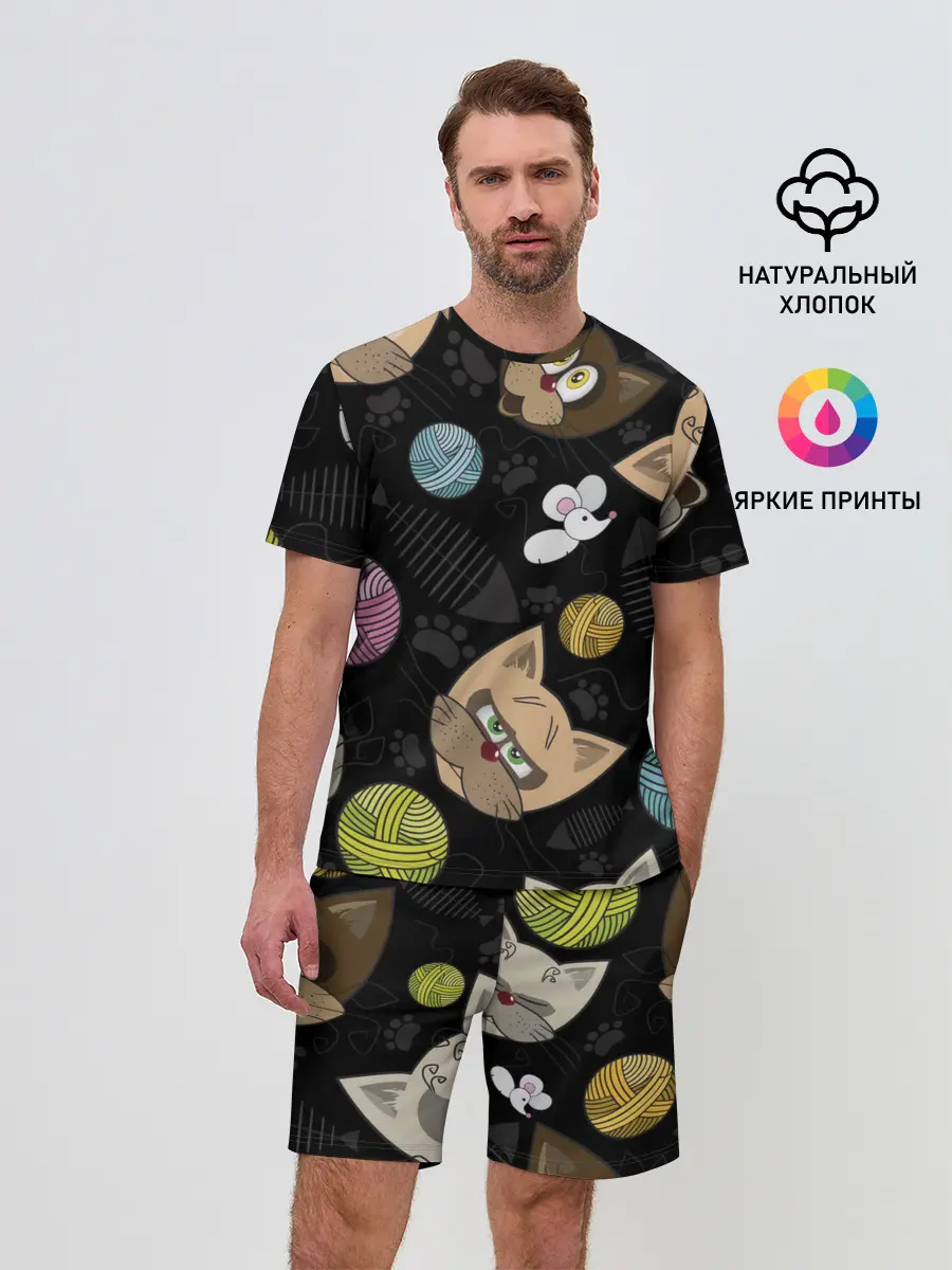 Мужской костюм с шортами / Злой кот.