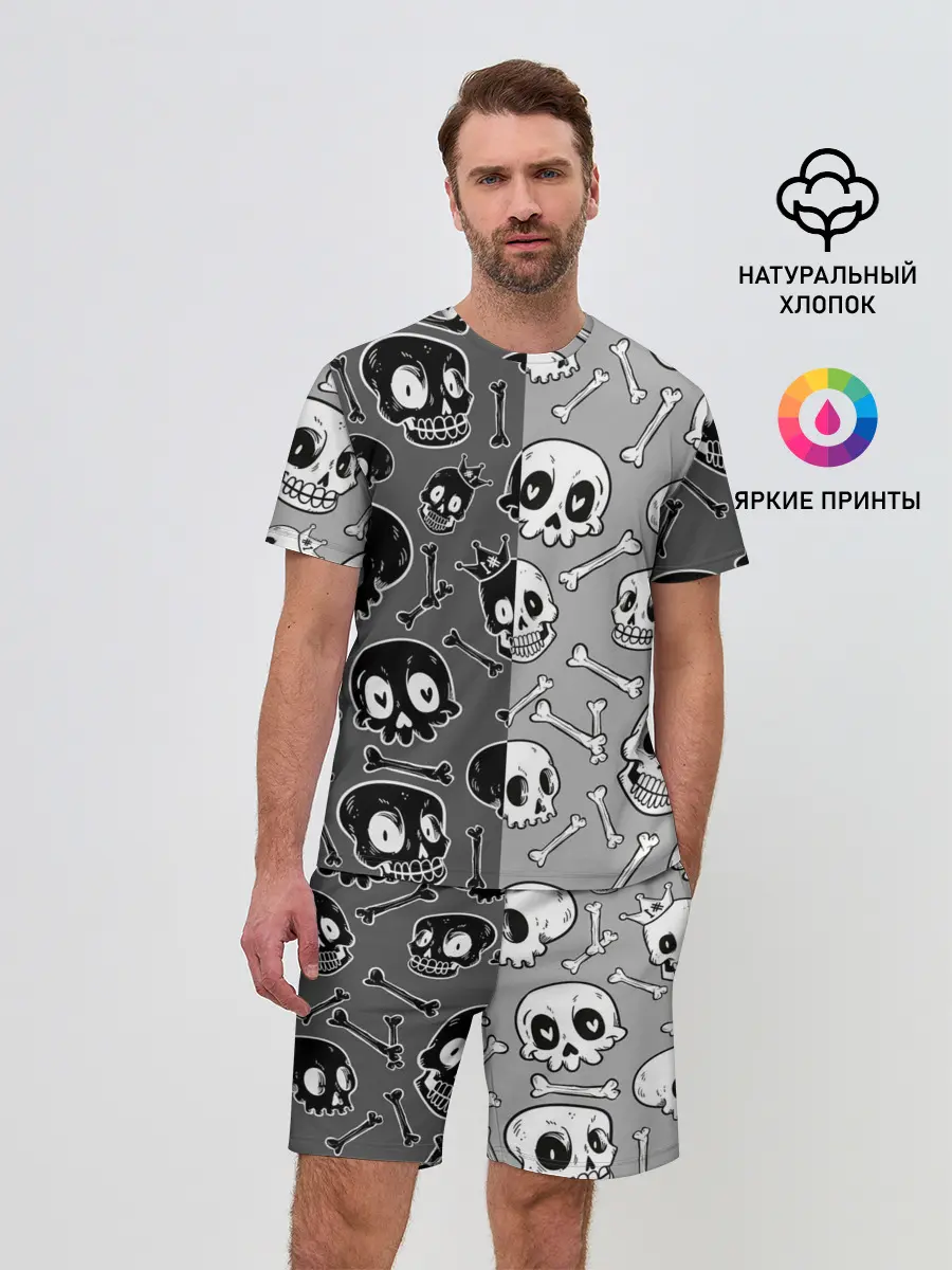 Мужской костюм с шортами / Черепа