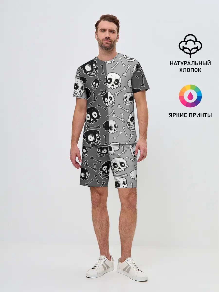 Мужской костюм с шортами / Черепа
