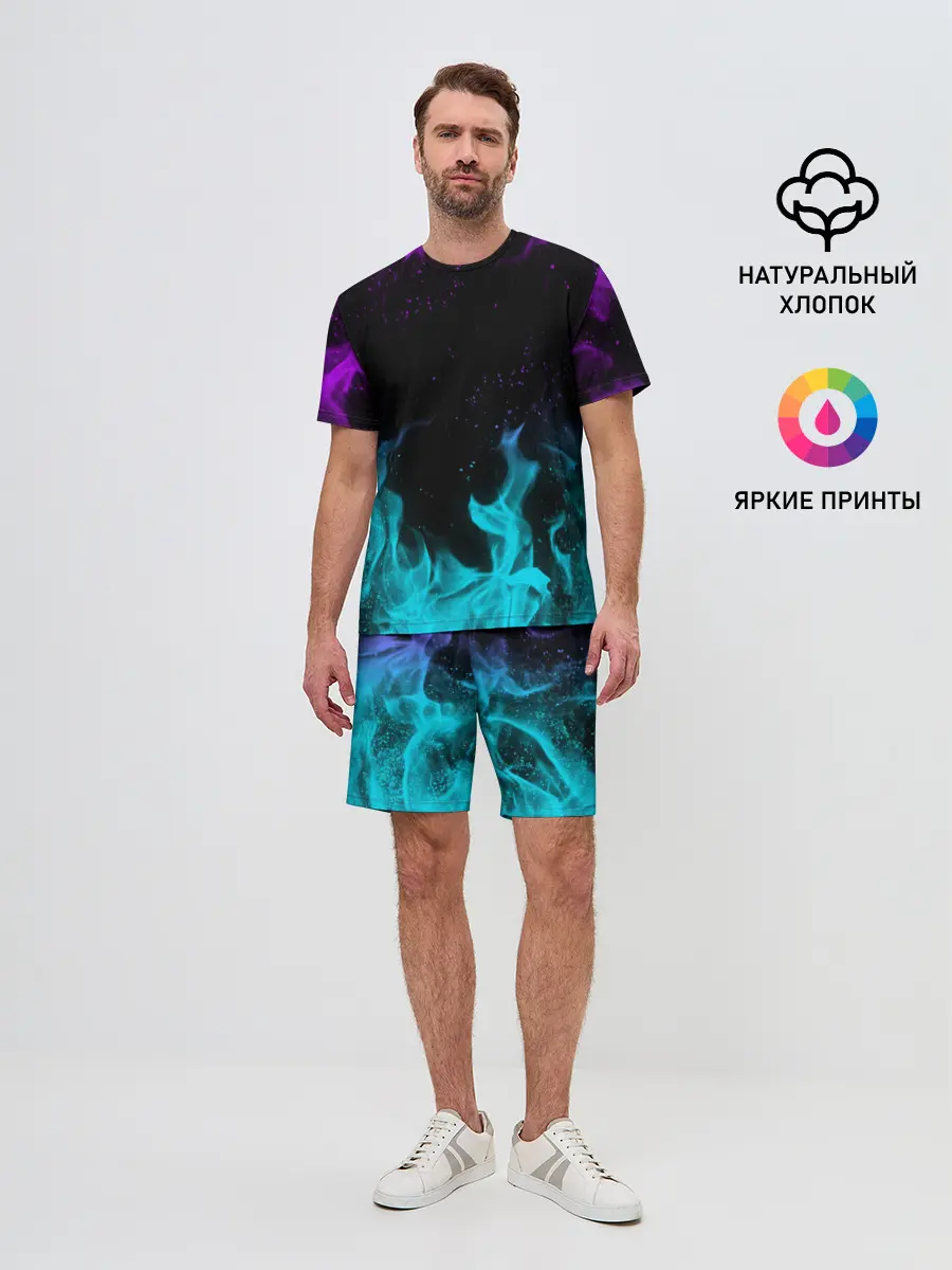 Мужской костюм с шортами / НЕОНОВЫЙ ОГОНЬ | NEON FIRE