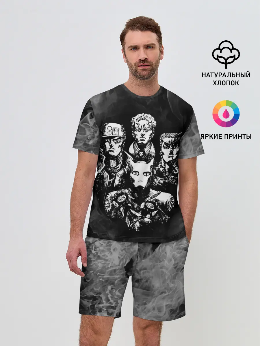 Мужской костюм с шортами / Diamond is Unbreakable gray