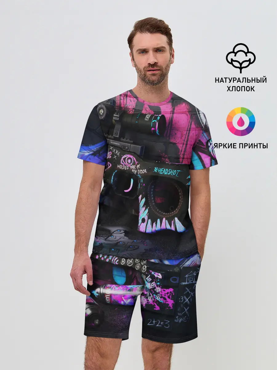 Мужской костюм с шортами / CS GO:НЕОНУАР