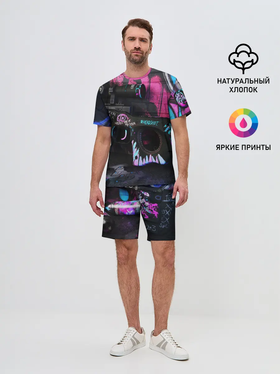 Мужской костюм с шортами / CS GO:НЕОНУАР