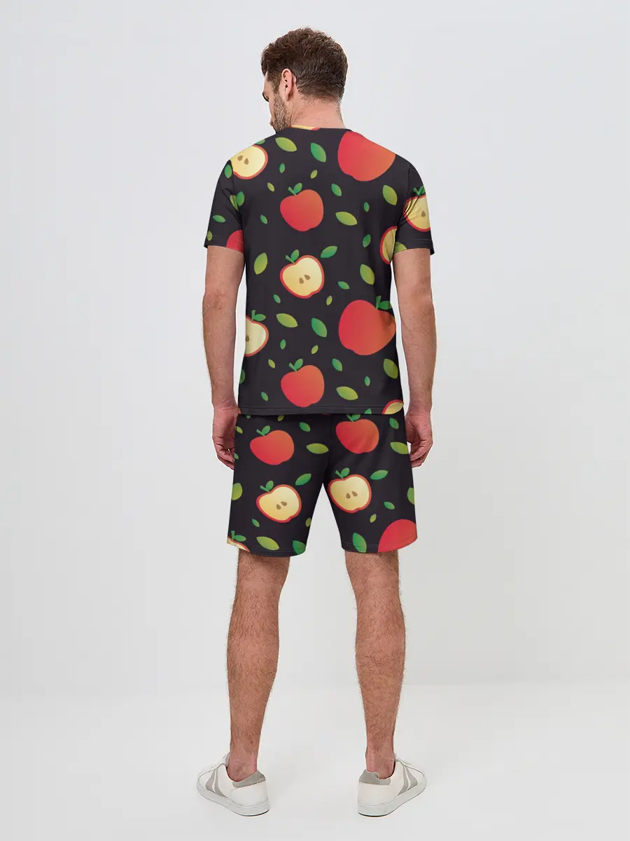 Мужской костюм с шортами / Яблочный узор