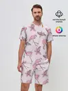 Мужской костюм с шортами / Розовый фламинго