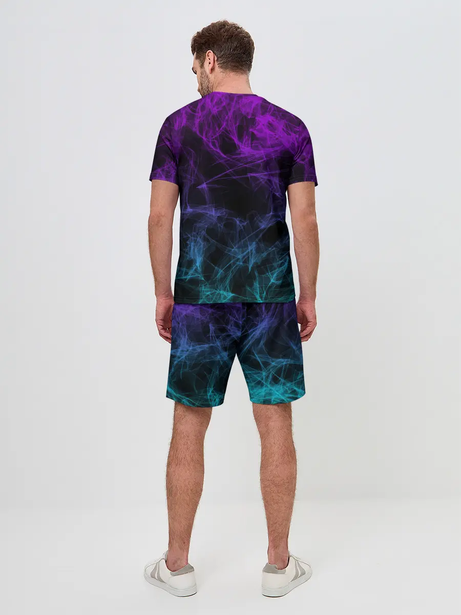 Мужской костюм с шортами / NEON SMOKES STRIPES | НЕОНОВЫЕ ВОЛНЫ