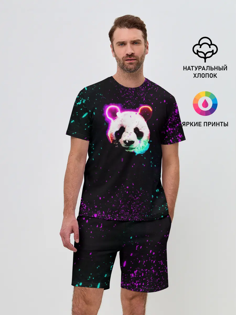 Мужской костюм с шортами / Панда