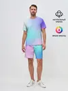 Мужской костюм с шортами / небесно голубой градиентный