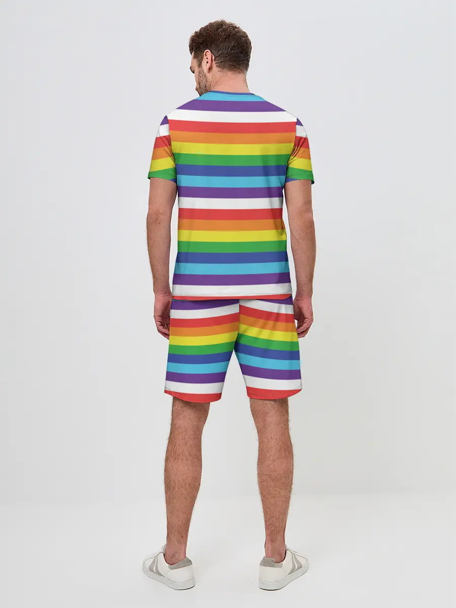 Мужской костюм с шортами / Радужные полосы