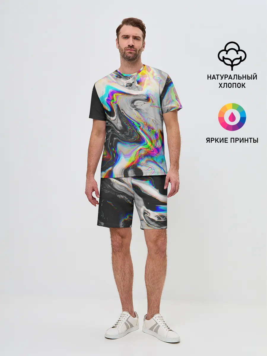 Мужской костюм с шортами / DIGITAL ABSTRACT GLITCH | ГЛИТЧ