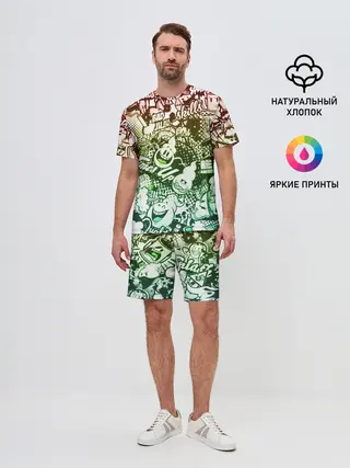 Мужской костюм с шортами / Граффити