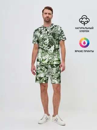 Мужской костюм с шортами / Граффити