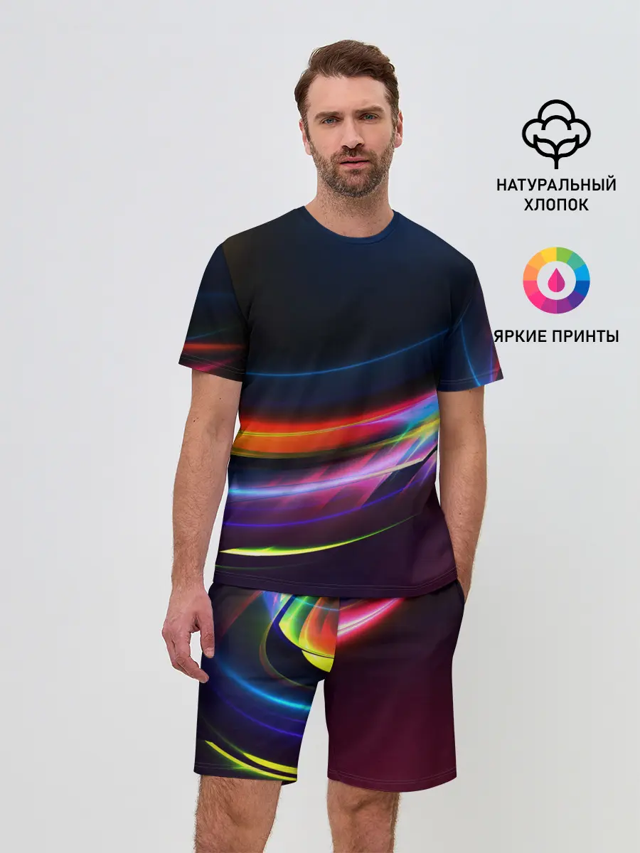 Мужской костюм с шортами / NEON STRIPES