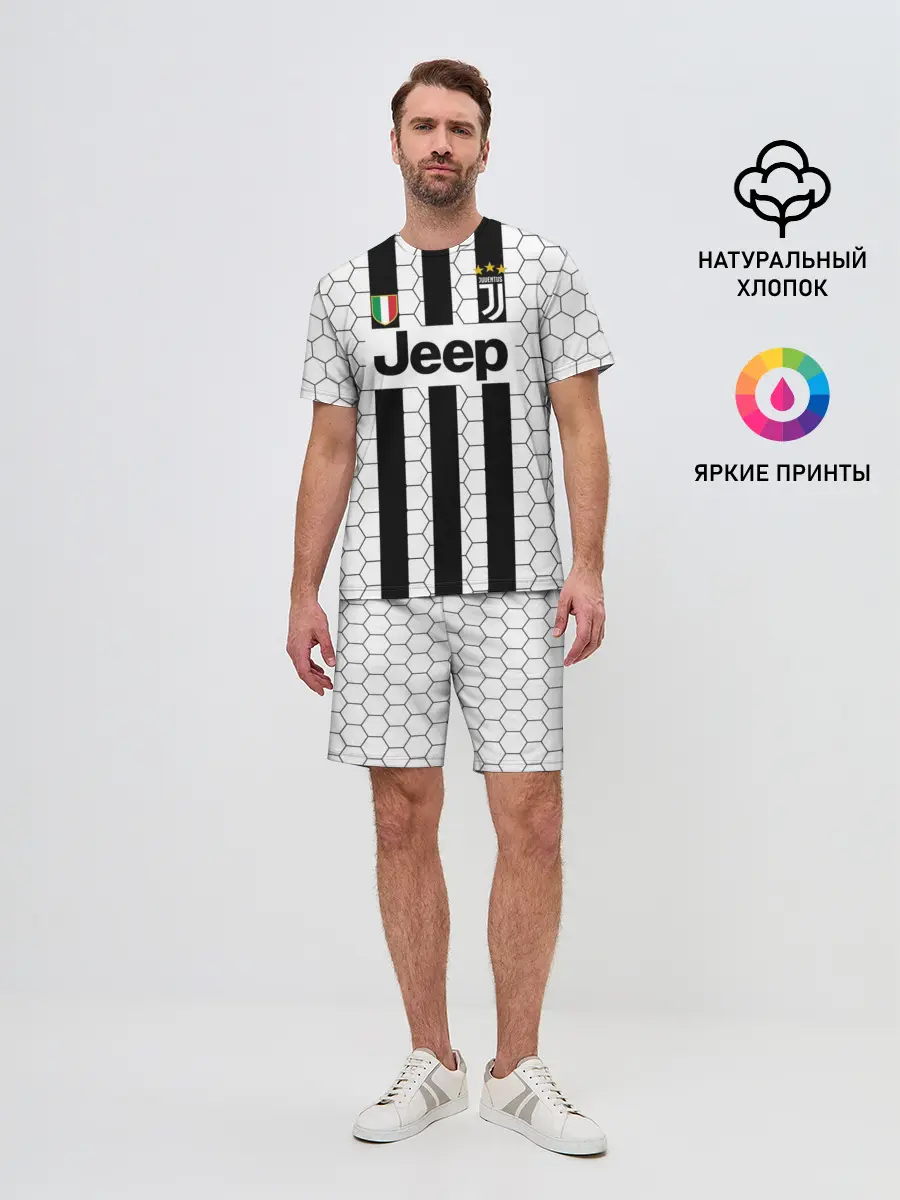 Мужской костюм с шортами / Ювентус в сетку