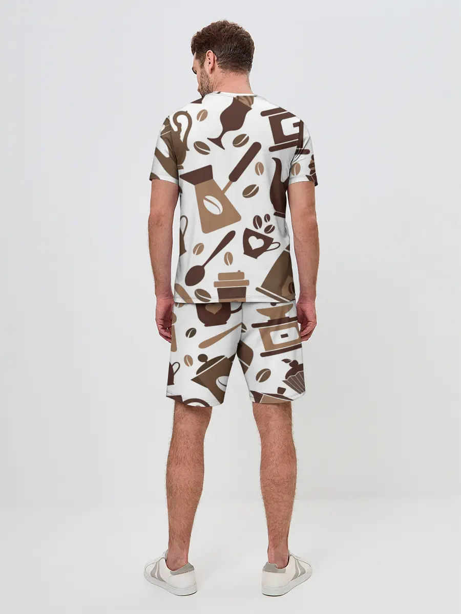 Мужской костюм с шортами / coffee