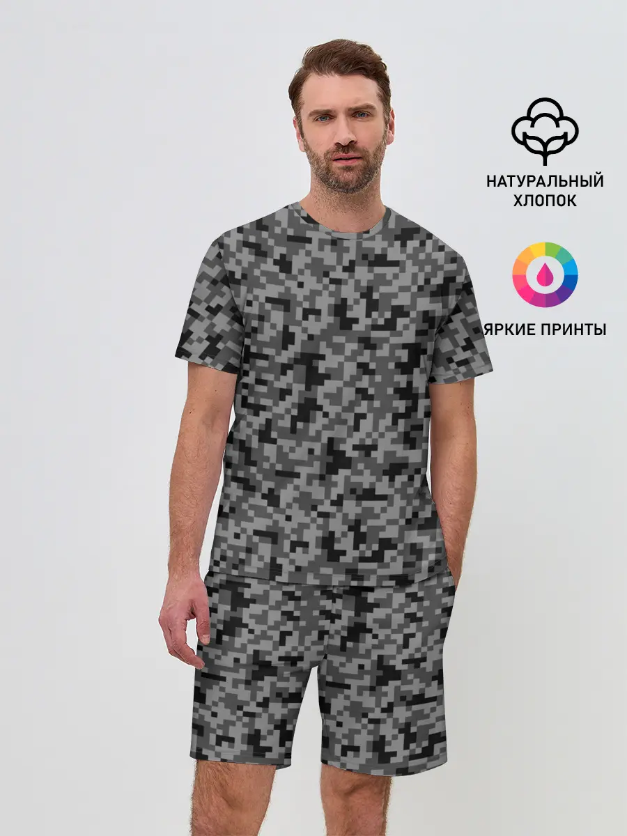 Мужской костюм с шортами / КАМУФЛЯЖ GRAY