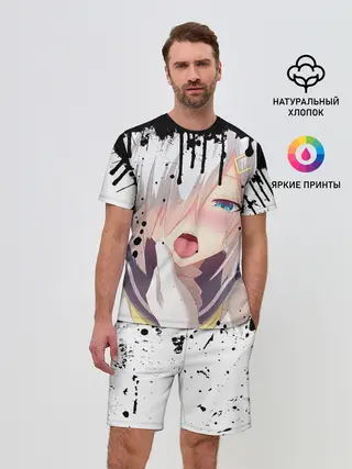 Мужской костюм с шортами / Ахегао лицо в цвете