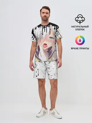 Мужской костюм с шортами / Ахегао лицо в цвете