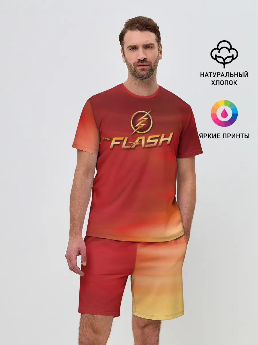 Мужской костюм с шортами / The Flash Logo Pattern