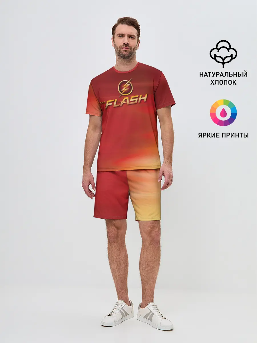 Мужской костюм с шортами / The Flash Logo Pattern
