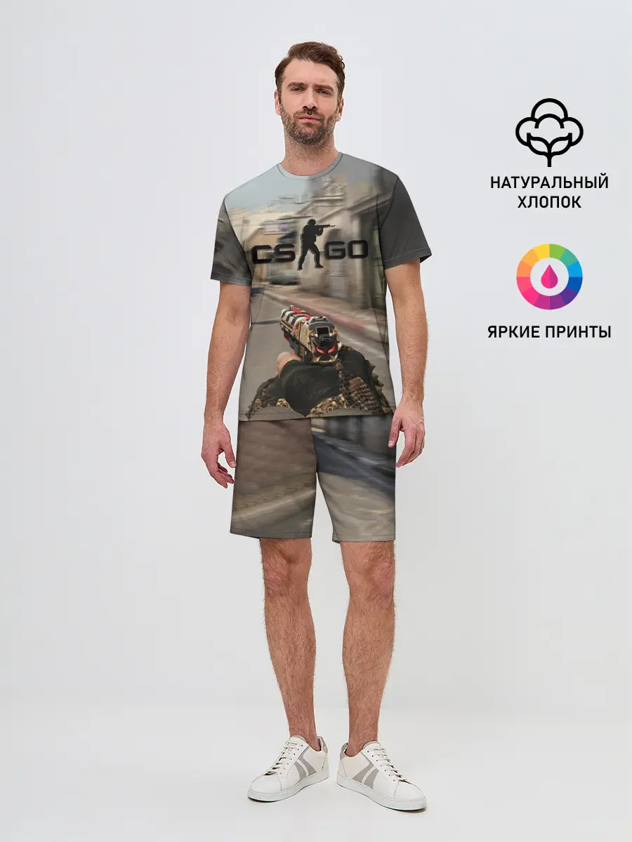 Мужской костюм с шортами / CS:GO - Ominous Look | Зловещий взгляд