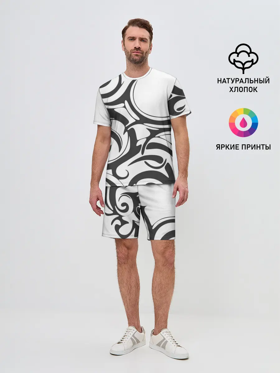 Мужской костюм с шортами / Узоры