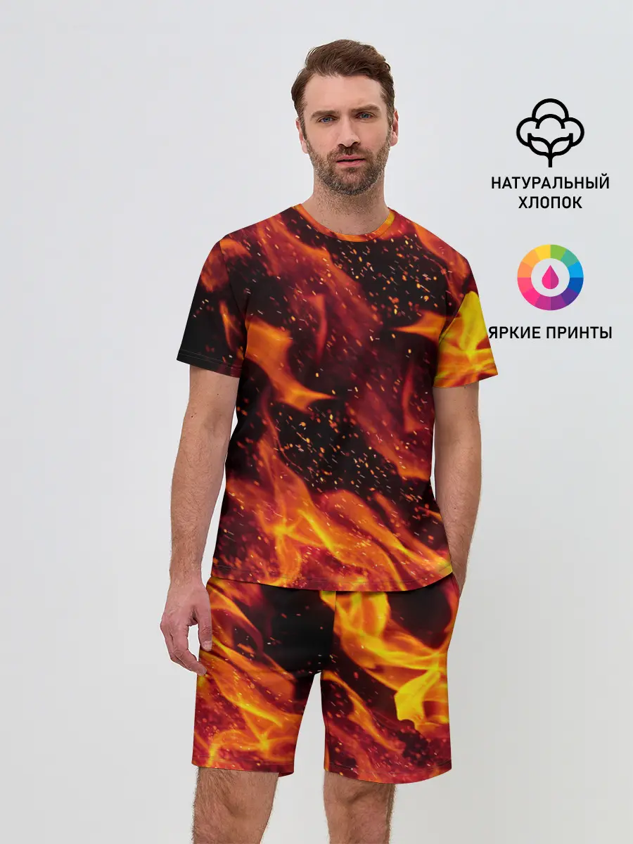 Мужской костюм с шортами / ЯЗЫКИ ПЛАМЕНИ
