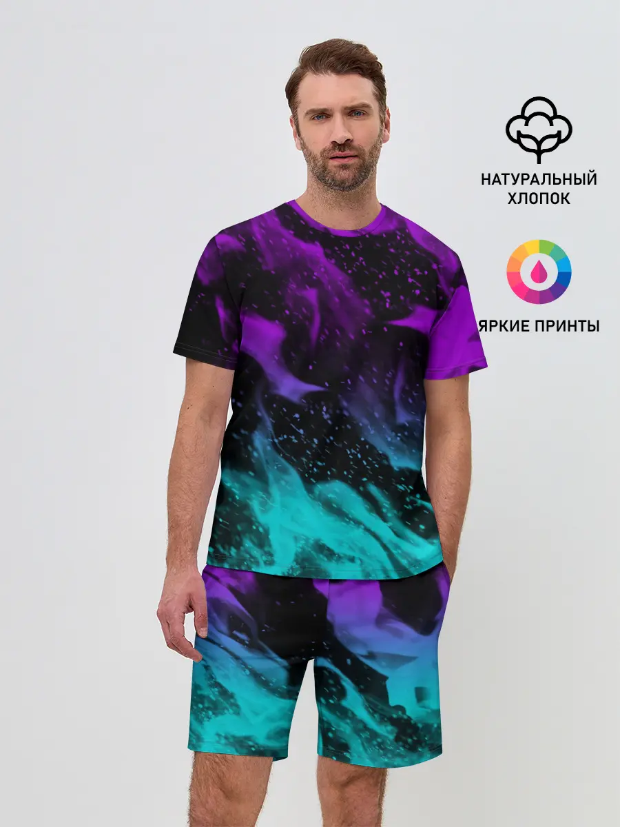 Мужской костюм с шортами / НЕОНОВЫЙ ОГОНЬ