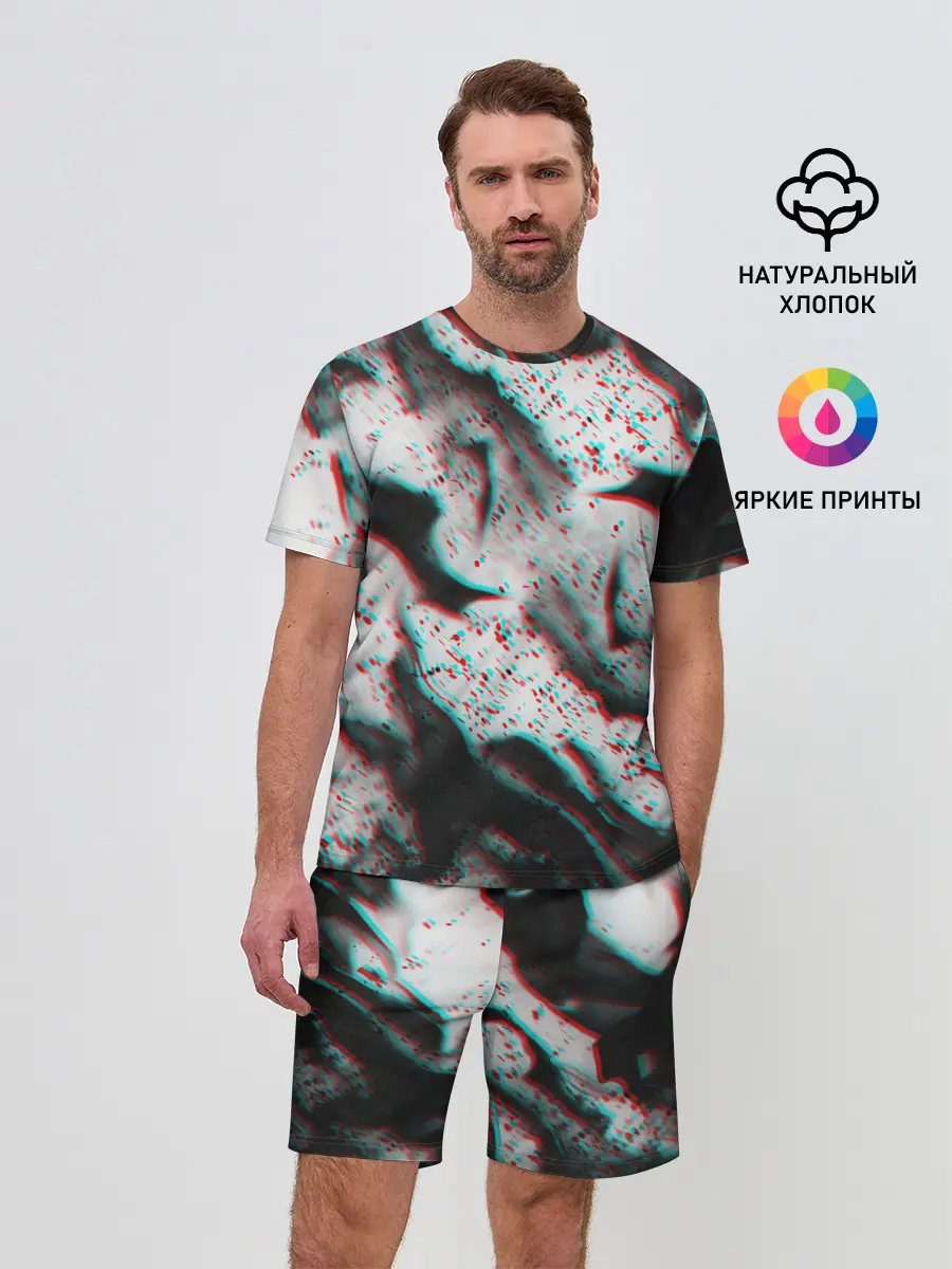 Мужской костюм с шортами / ОГОНЬ ГЛИТЧ