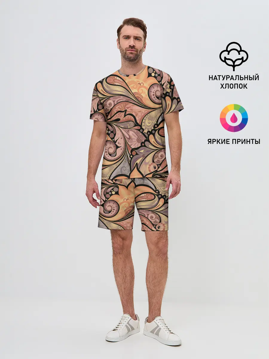 Мужской костюм с шортами / дудл узоры