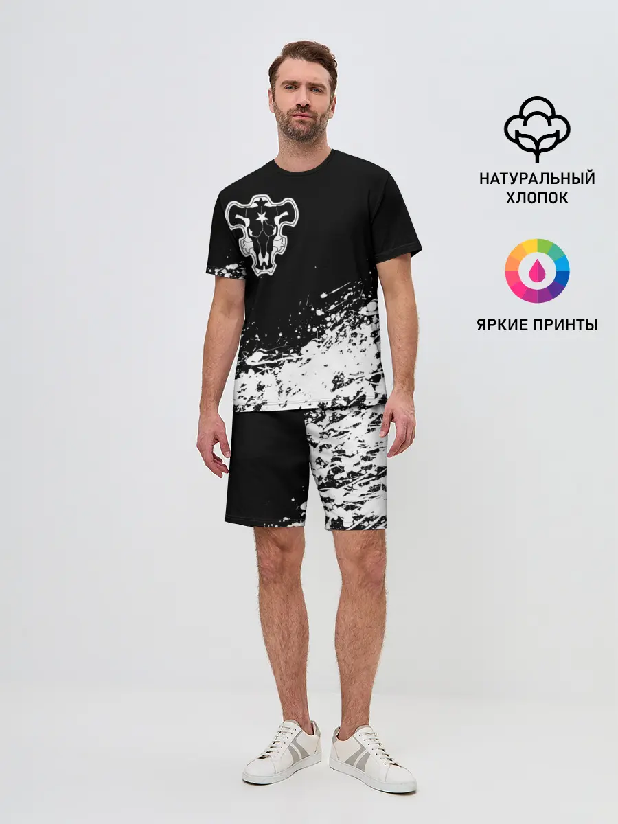 Мужской костюм с шортами / Черный Клевер