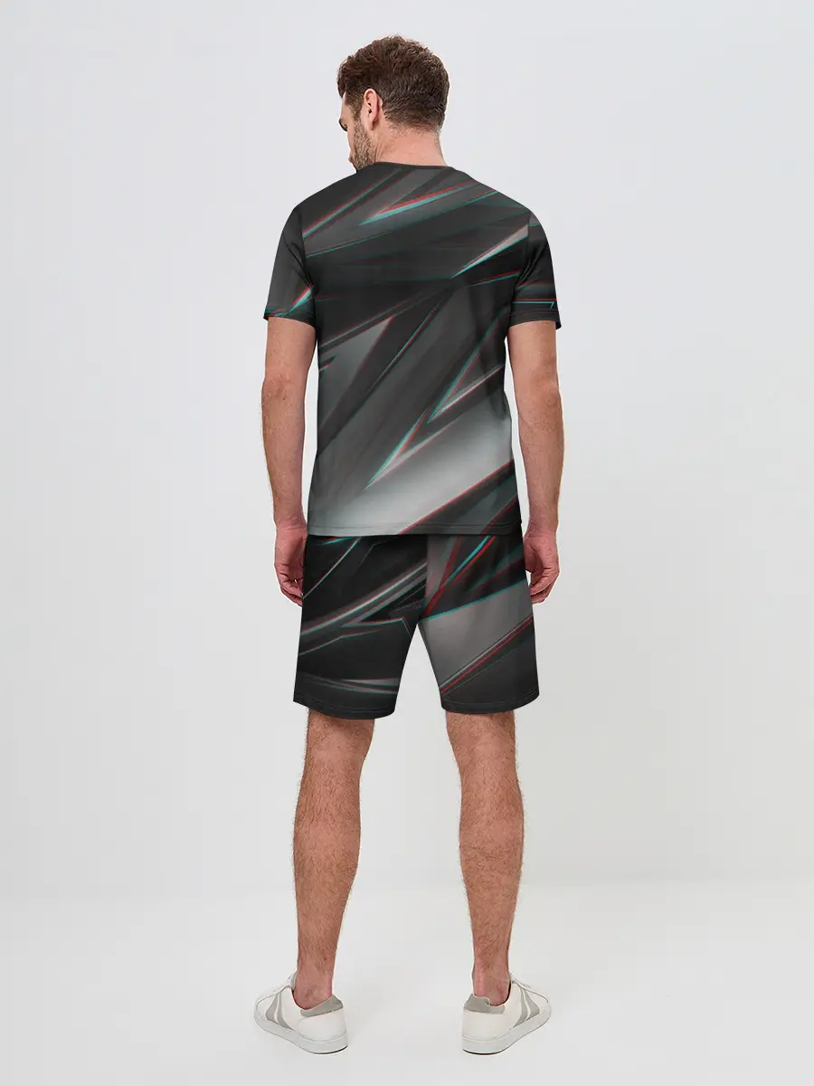 Мужской костюм с шортами / GEOMETRY STRIPES GLITCH