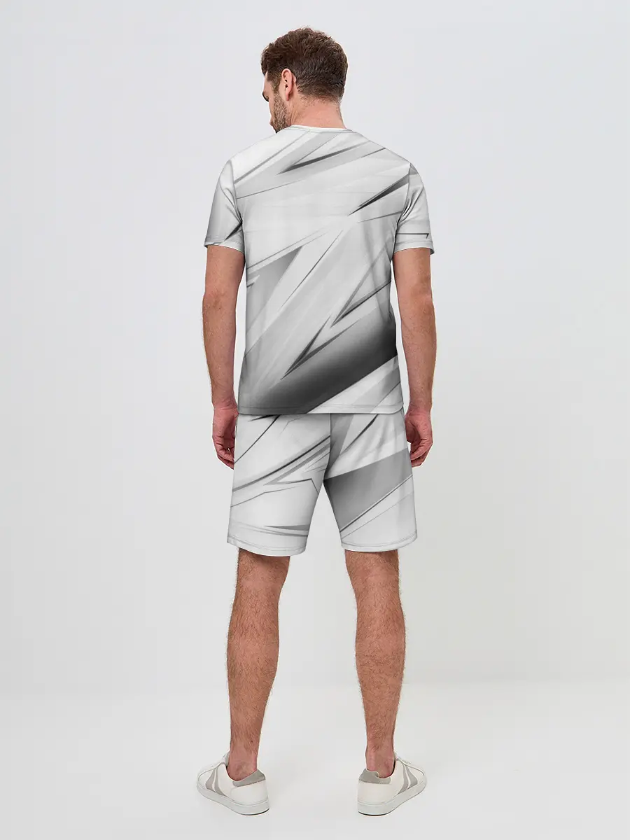 Мужской костюм с шортами / GEOMETRY STRIPES WHITE