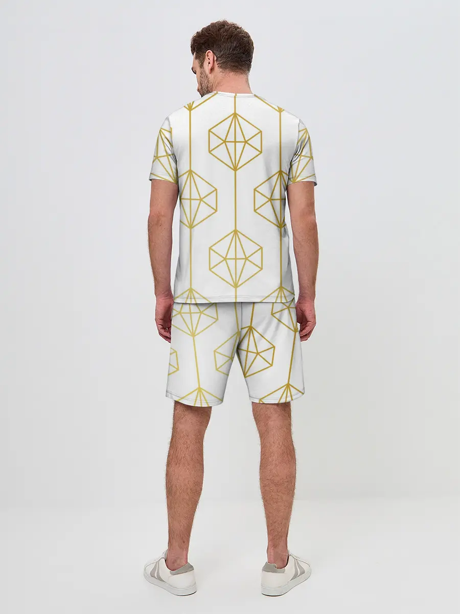 Мужской костюм с шортами / Геометрический орнамент золото