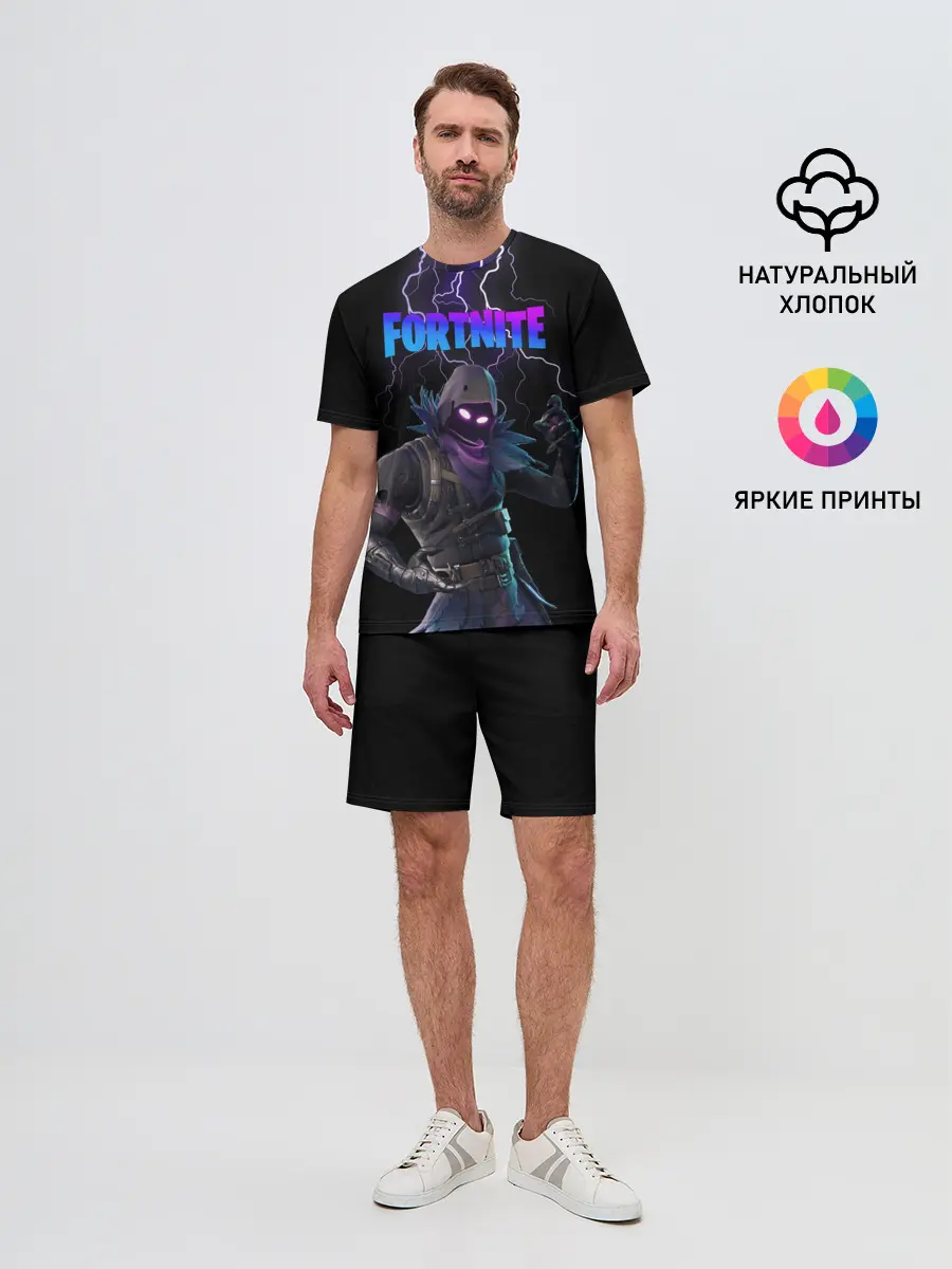 Мужской костюм с шортами / Raven Fortnite